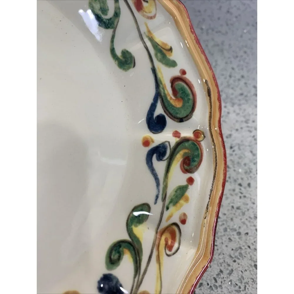 (2) Sur La Table “Mara”Pattern Salad Appetizers Plates 9” Made in Italy READ****